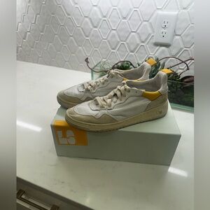 Casual White and Yellow Sneakers